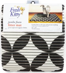 Fresh Kitty Jumbo Foam Circles Cat Litter Mat, Black & Gray