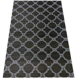 Fresh Kitty Jumbo Foam Quatrefoil Cat Litter Mat, Black & White
