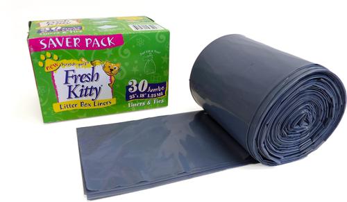 Show full view: Fresh Kitty Jumbo Litter Box Liners & Ties, 30 count slide 3 of 5