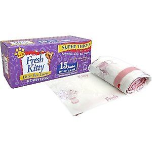 Fresh Kitty Jumbo Thick Litter Box Liners, 15 count
