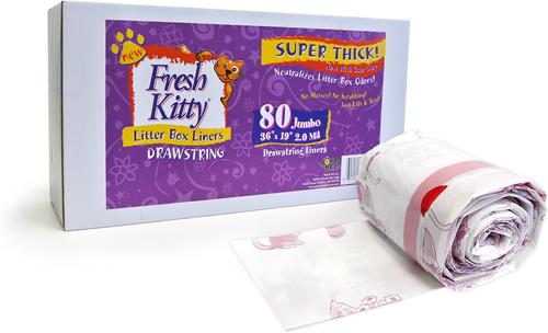 Show full view: Fresh Kitty Jumbo Thick Litter Box Liners, 80 count slide 2 of 4
