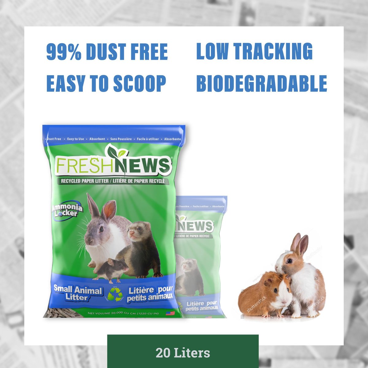 Fresh News Recycled Paper Small Animal Bedding