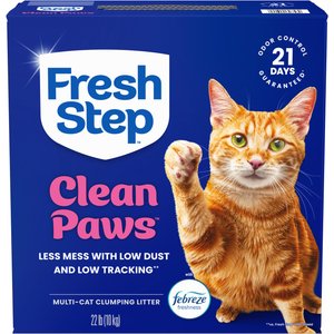 Fresh Step Clean Paws Febreze Freshness Scented Multi-Cat Clumping Cat Litter, 22-lb box