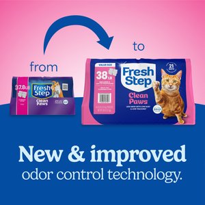 Fresh Step Clean Paws Febreze Freshness Scented Multi-Cat Clumping Cat Litter, 9.5-lb bag, 4 count