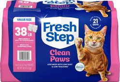 Fresh Step Clean Paws Febreze Freshness Scented Multi-Cat Clumping Cat Litter, 9.5-lb bag, 4 count