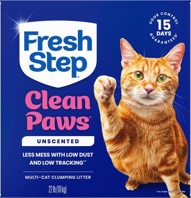 Show full view: Fresh Step Clean Paws Unscented Multi-Cat Clumping Clay Cat Litter, 22-lb box slide 9 of 12
