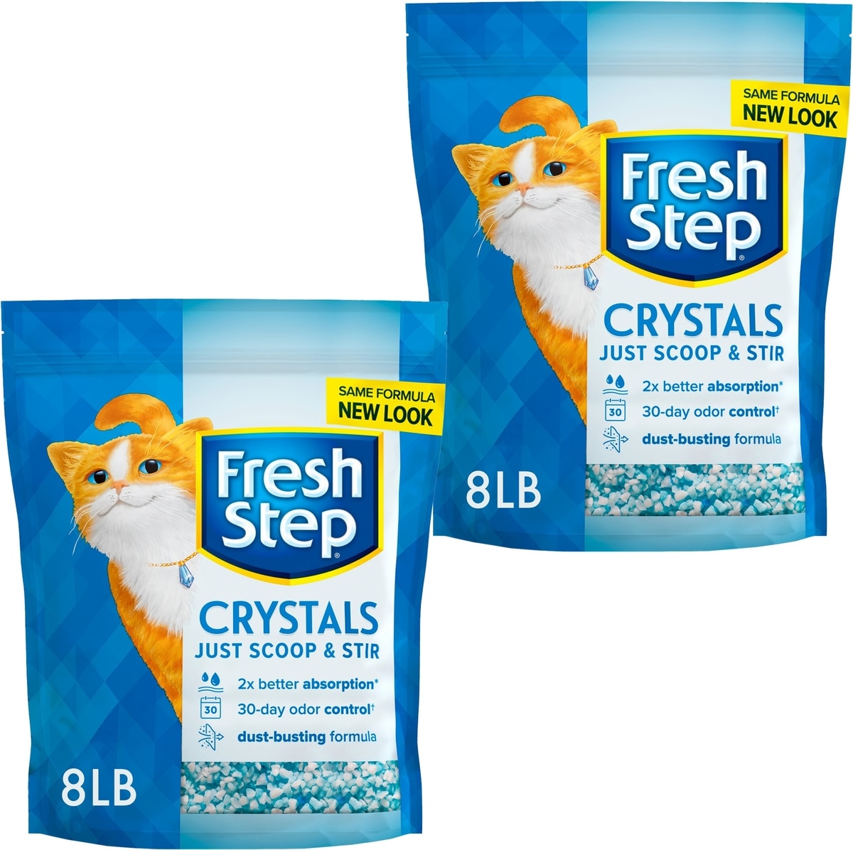 FRESH STEP Crystals Scented Non-Clumping Cat Litter, 8-lb bag