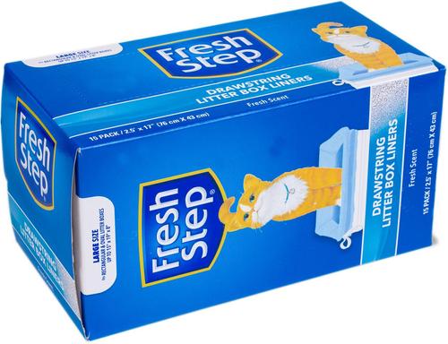 Show full view: Fresh Step Products Drawstring Cat Litter Box Liners, Scented, 15 count, Large: 30 x 17-in slide 3 of 6