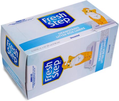 Show full view: Fresh Step Products Drawstring Cat Litter Box Liners, Unscented, 15 count, Jumbo: 36 x 19-in slide 3 of 6