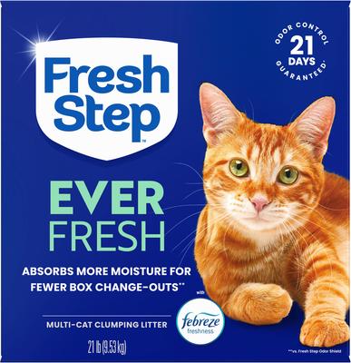 Show full view: Fresh Step Ever Fresh Febreze Freshness Scented Multi-Cat Clumping Clay Cat Litter, 21-lb box slide 9 of 11