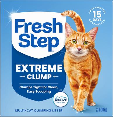 Show full view: Fresh Step Extreme Febreze Freshness Scented Multi-Cat Clumping Clay Cat Litter, 22-lb box slide 9 of 12