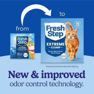 Show full view: Fresh Step Extreme Febreze Freshness Scented Multi-Cat Clumping Clay Cat Litter, 22-lb box slide 3 of 12