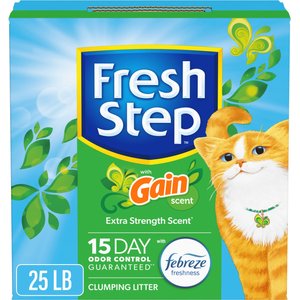 Fresh Step Febreze Freshness Gain Scented Clumping Clay Cat Litter, 25-lb box