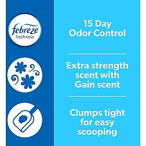Fresh Step Febreze Freshness Gain Scented Clumping Clay Cat Litter, 25-lb box