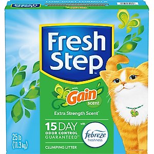 Fresh Step Febreze Freshness Gain Scented Clumping Clay Cat Litter, 25-lb box