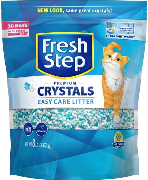 Show full view: Fresh Step Fresh Scent Cat Litter Deodorizing Crystals, 15-oz bottle & Fresh Steps Fresh Scented Non-Clumping Crystal Cat Litter, 8-lb bag slide 4 of 6