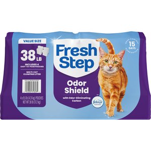 Fresh Step Odor Shield Febreze Freshness Multi Cat Clumping Litter, 9.5-lb bag, 4 count