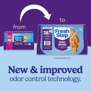 Fresh Step Odor Shield Febreze Freshness Multi Cat Clumping Litter, 9.5-lb bag, 4 count