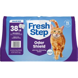 Fresh Step Odor Shield Febreze Freshness Multi Cat Clumping Litter, 9.5-lb bag, 4 count