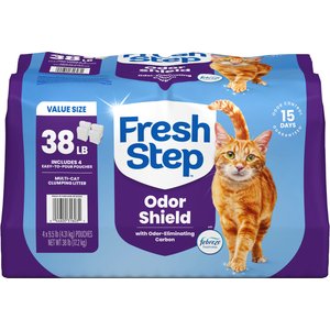 Fresh Step Odor Shield Febreze Freshness Multi Cat Clumping Litter, 9.5-lb bag, 4 count