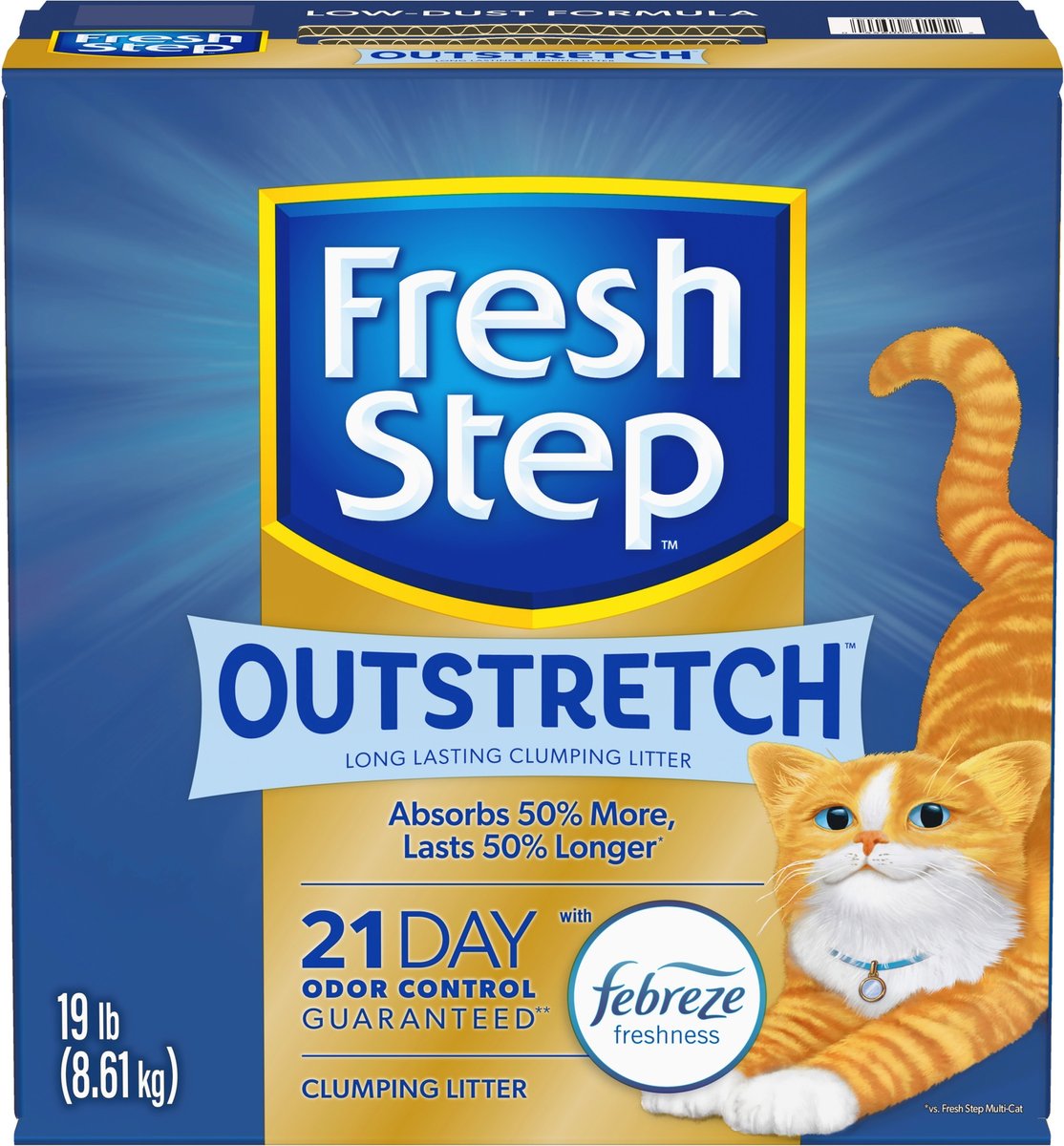 Fresh Step Outstretch Long Lasting Febreze Freshness Scented Clumping Clay Cat Litter