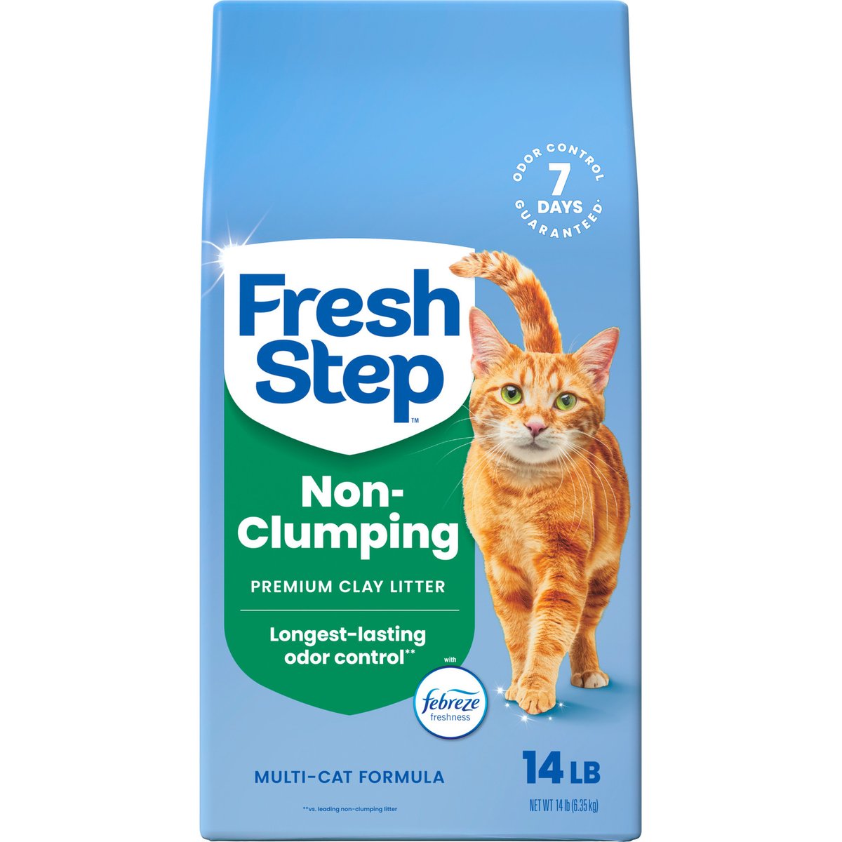 Fresh Step Premium Febreze Freshness Scented Multi-Cat Non-Clumping Clay Cat Litter, 14-lb