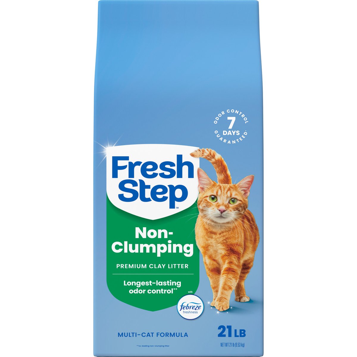 Fresh Step Premium Febreze Freshness Scented Multi-Cat Non-Clumping Clay Cat Litter, 21-lb