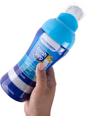 Show full view: Fresh Step Products Litter Box Charcoal Odor Eliminating Powder Cat Stain Remover, 15-fl oz bottle slide 5 of 7