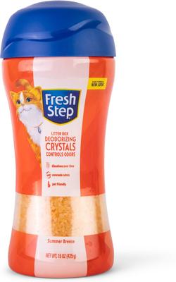 Show full view: Fresh Step Products Summer Breeze Cat Litter Deodorizing Crystals, 15-fl oz bottle, 1 count slide 1 of 5