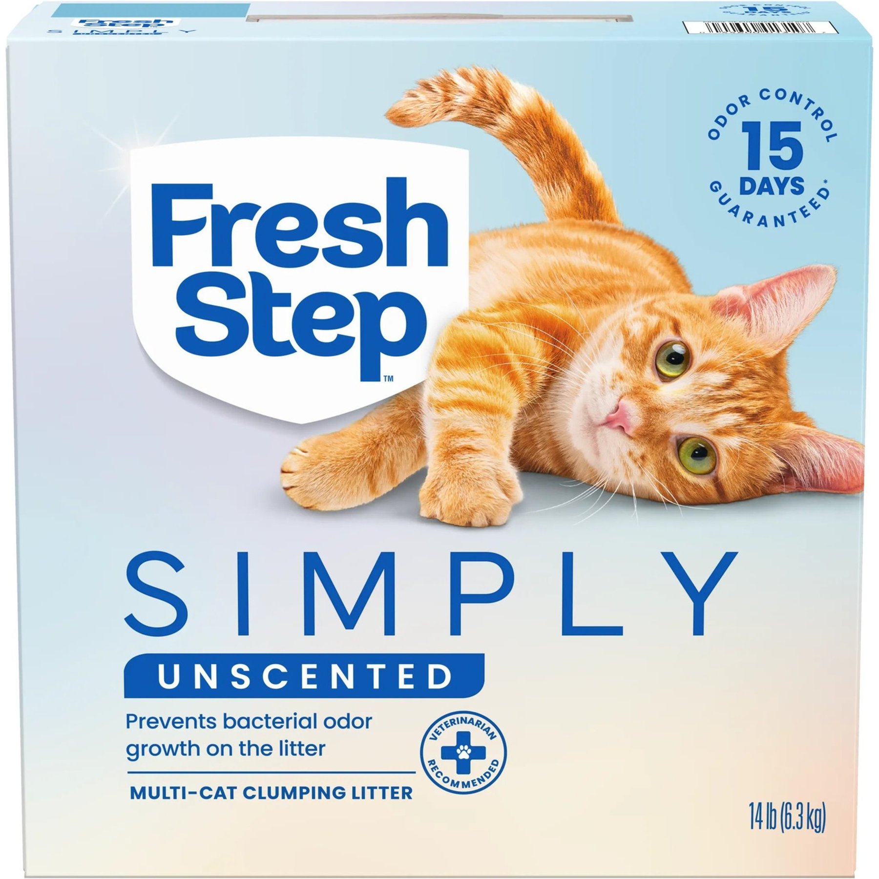Fresh Step Simply Unscented Multi-Cat Clumping Cat Litter, 14-lb box