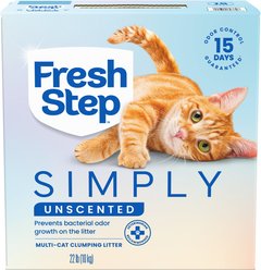 Fresh Step Simply Unscented Multi-Cat Clumping Cat Litter, 22-lb box