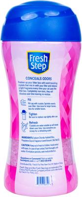 Show full view: Fresh Step Products Sweet Blossom Scent Cat Litter Box Deodorizing Crystals, 15-oz bottle slide 2 of 4