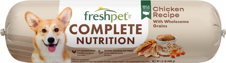 Freshpet Complete Nutrition Chicken Recipe Fresh Dog Food, 1.5-lb roll, case of 8