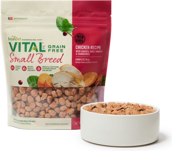 Freshpet Vital Grain Free Small Breed Chicken Recipe with Carrots, Sweet Potatoes & Cranberries for Dogs Freshpet Vital Grain Free Small Breed Chicken Recipe with Carrots, Sweet Potatoes & Cranberries for Dogs