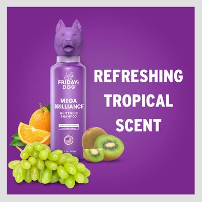 Show full view: Friday's Dog Mega Brilliance Fur Whitening & Brightening Dog Shampoo, 12-fl oz bottle slide 8 of 10