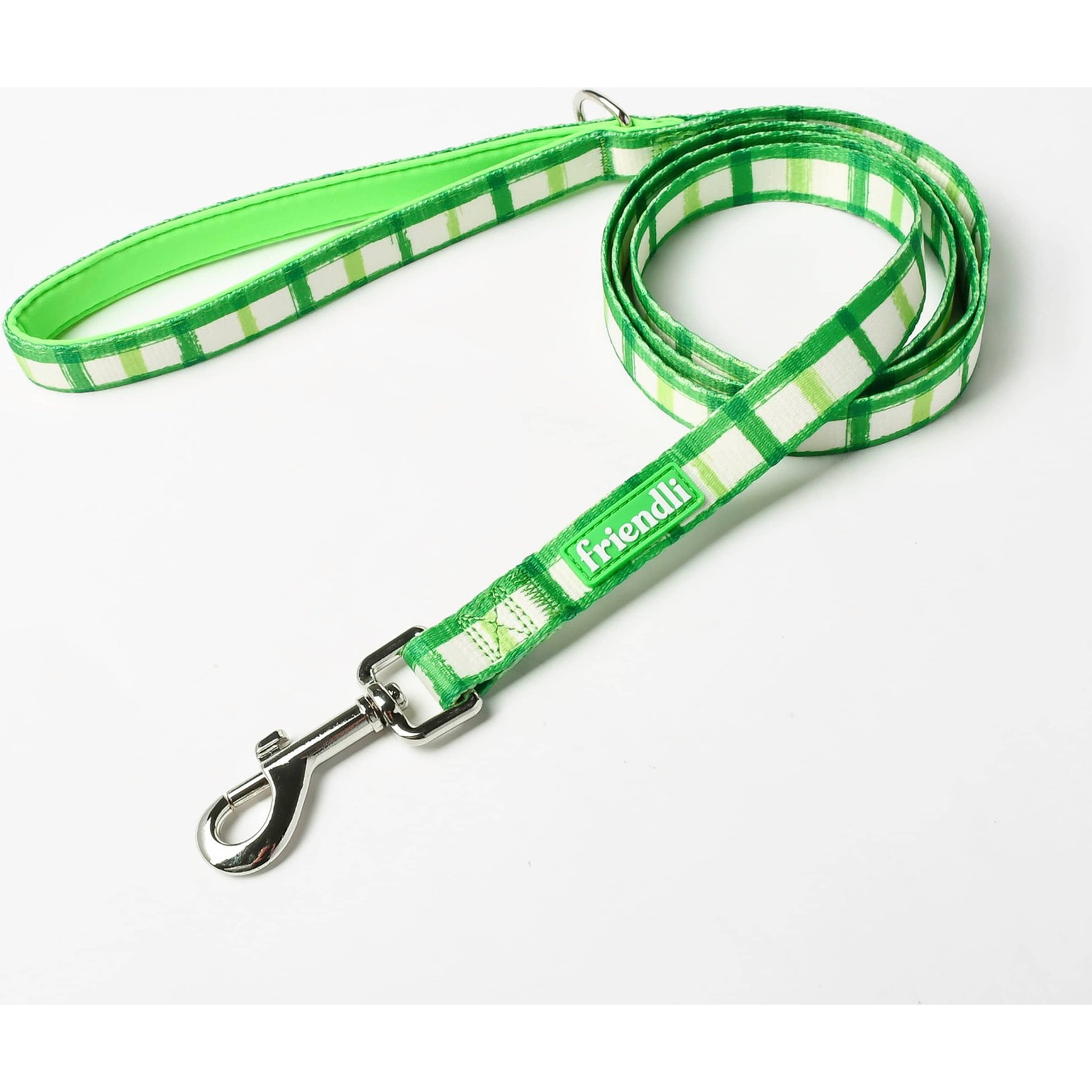 Friendli Neoprene Padded Dog Leash, 5-ft long, 13/16-in wide, Green