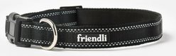 Friendli Nylon Dog Collar, Midnight Black, Large/X-Large: 16 to 18-in neck, 1-in wide