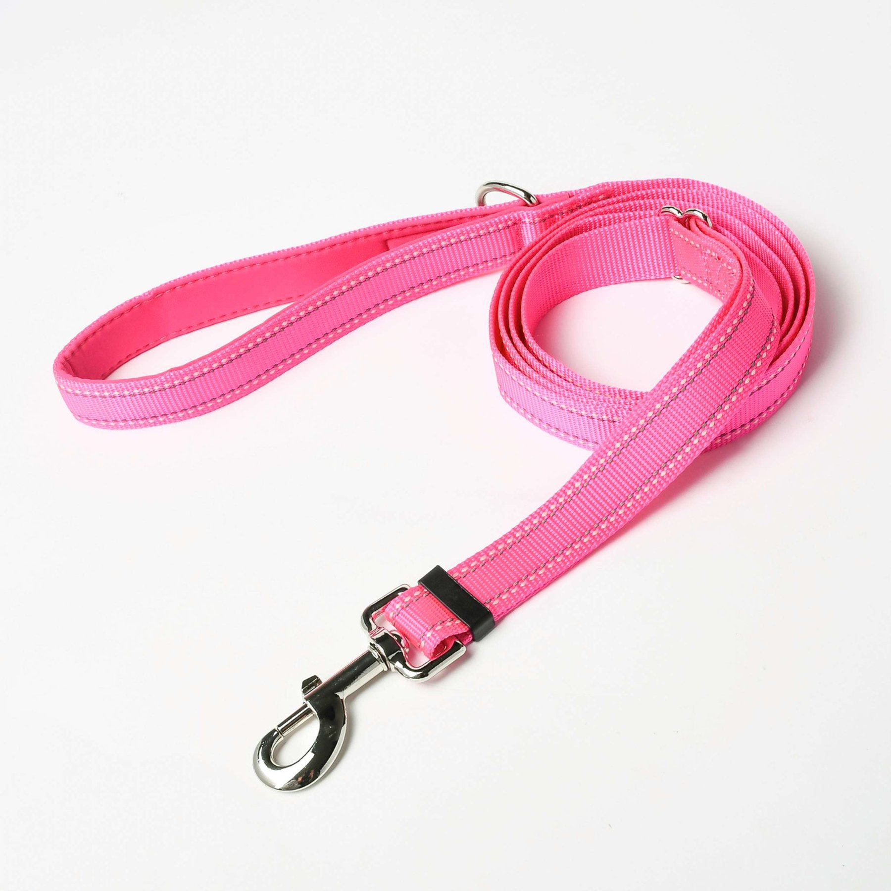 Friendli Reflective Dog Leash, 6-ft long, 1-in wide, Hot Pink
