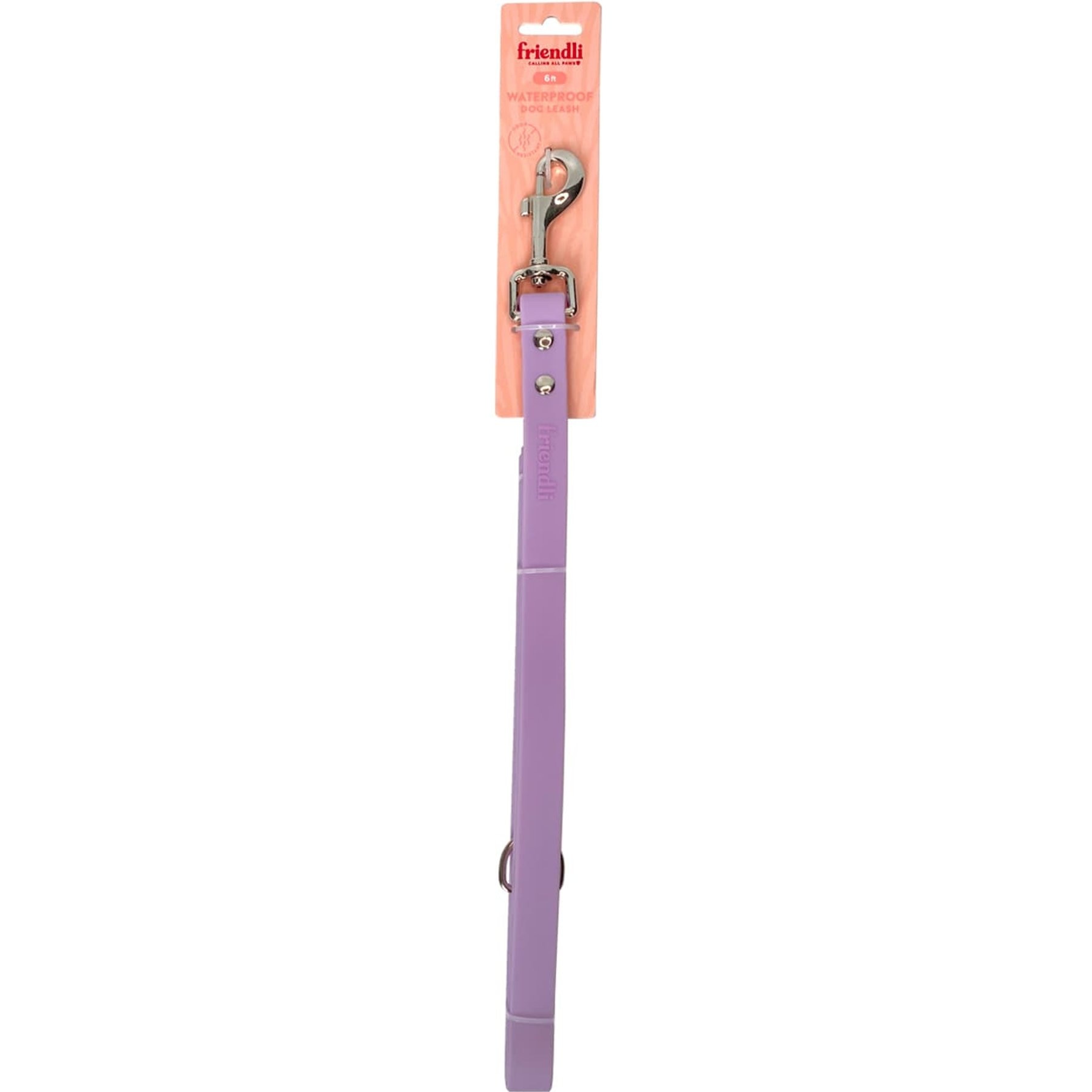 Friendli Waterproof Dog Leash, 6-ft long, 13/16-in wide, Lilac