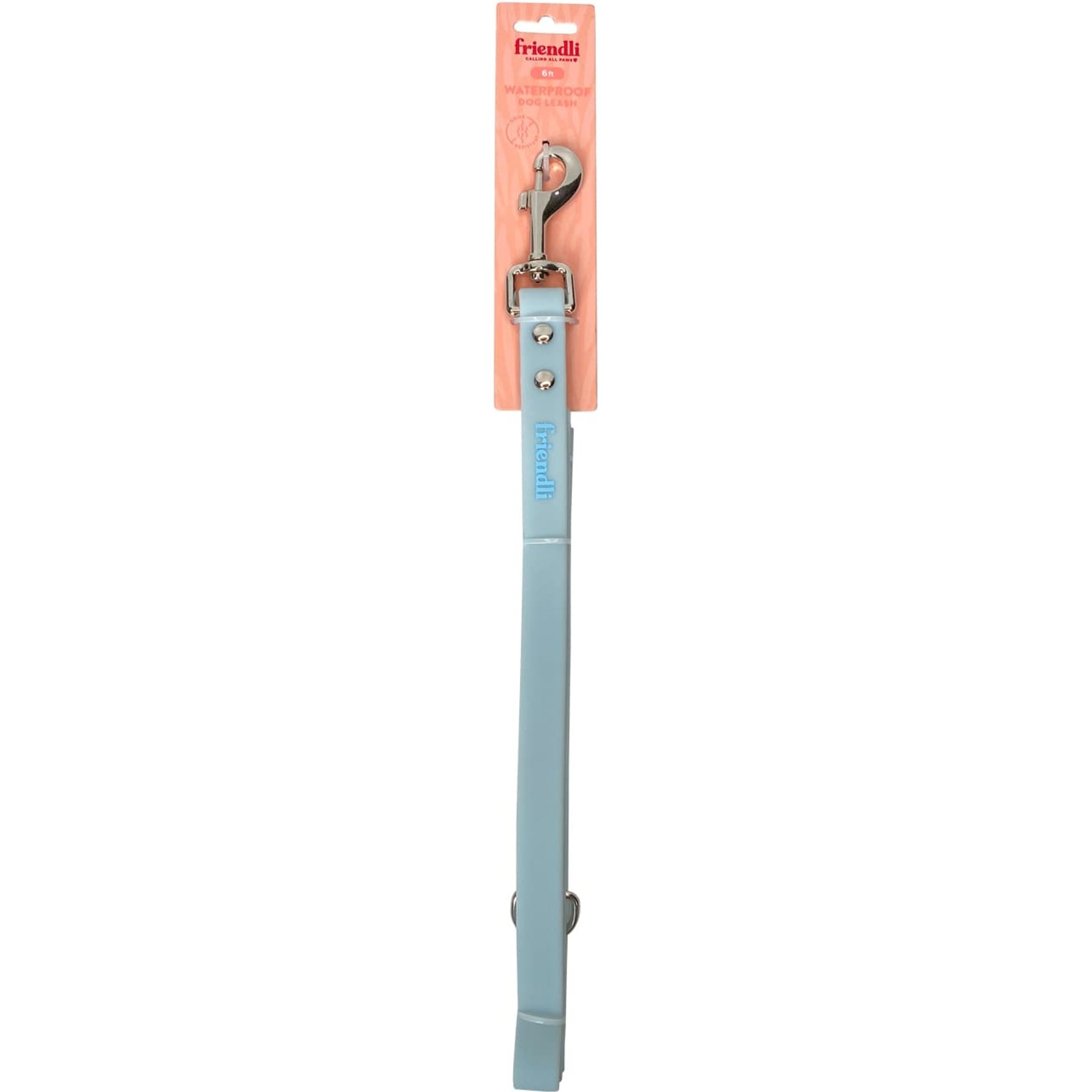Friendli Waterproof Dog Leash, 6-ft long, 13/16-in wide, Ocean Blue
