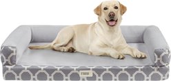 Friends Forever Harper Orthopedic Couch Bolster Sofa with Removable Cover Cat & Dog Bed, Grey, Large
