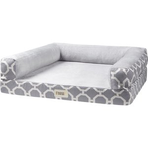 Friends Forever Harper Orthopedic Couch Bolster Sofa with Removable Cover Cat & Dog Bed, Grey, Medium