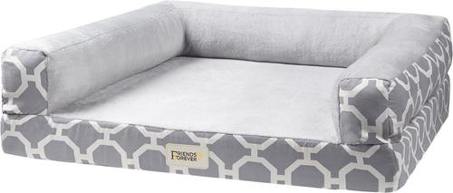 Show full view: Friends Forever Harper Orthopedic Couch Bolster Sofa with Removable Cover Cat & Dog Bed, Grey, Medium slide 2 of 9