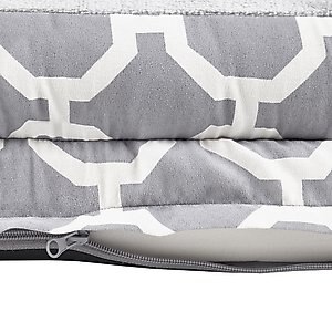 Friends Forever Harper Orthopedic Couch Bolster Sofa with Removable Cover Cat & Dog Bed, Grey, Medium