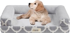 Friends Forever Harper Orthopedic Couch Bolster Sofa with Removable Cover Cat & Dog Bed, Grey, Small