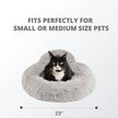 Show in main carousel: Friends Forever Luna Donut Faux Fur Cozy Cave Covered Dog Bed with Hooded Blanket, Grey slide 2 of 9