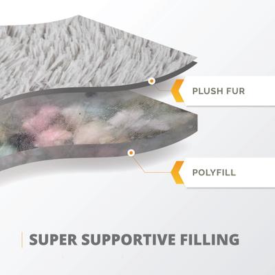 Show full view: Friends Forever Luna Donut Faux Fur Cozy Cave Covered Dog Bed with Hooded Blanket, Grey slide 7 of 10