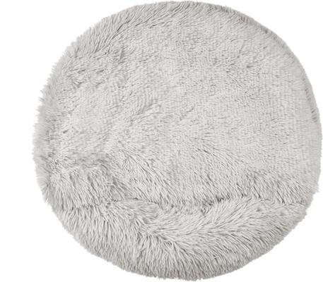 Show full view: Friends Forever Luna Donut Faux Fur Cozy Cave Covered Dog Bed with Hooded Blanket, Grey slide 9 of 10