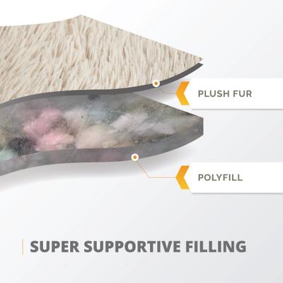 Show full view: Friends Forever Luna Donut Faux Fur Cozy Cave Covered Dog Bed with Hooded Blanket, Tan slide 6 of 9