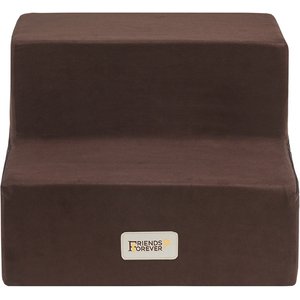 Friends Forever Milo 2-Step Non-Slip Small Dog & Cat Stairs, Cocoa